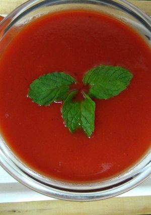 A picture of Tomato Carrot Soup.