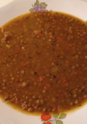 Una foto de Lentejas rehogadas al estilo canarión sin gluten