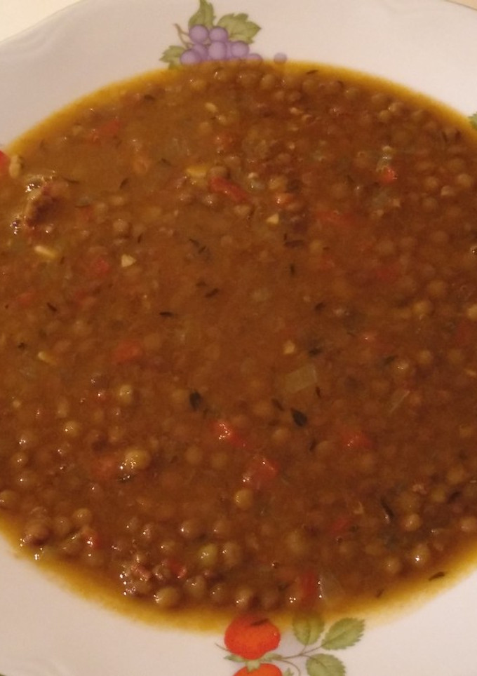 Una foto de Lentejas rehogadas al estilo canarión sin gluten