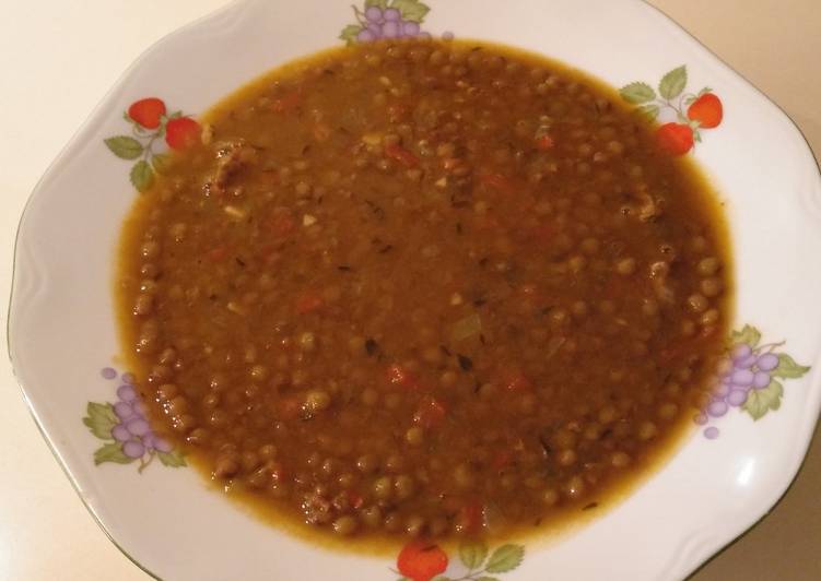 Lentejas rehogadas al estilo canarión sin gluten