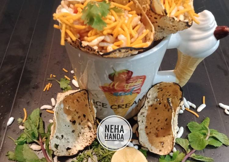 Papad cone bhel