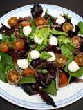 Ensalada de brotes con tomate y mozzarella