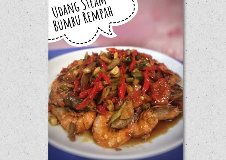 Resep Udang steam bumbu rempah Anti Gagal