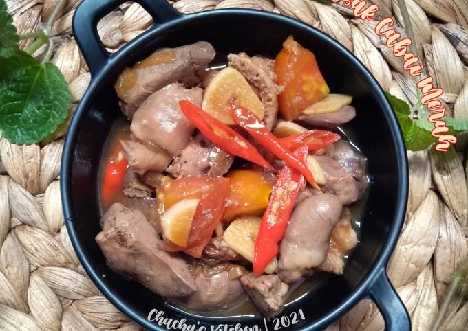 Resep Ati Ampela Masak Cabai Merah oleh Tri Puji Lestari (Chacha's