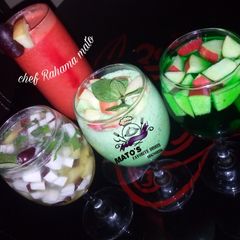 A picture of 4 different amazing drinks.