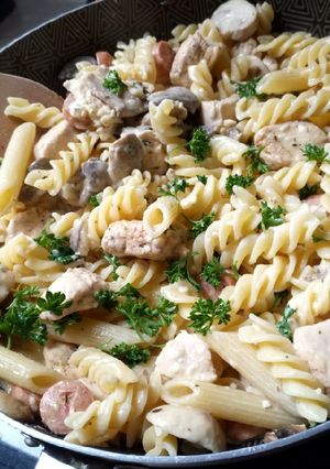 Una foto de Pasta alfredo