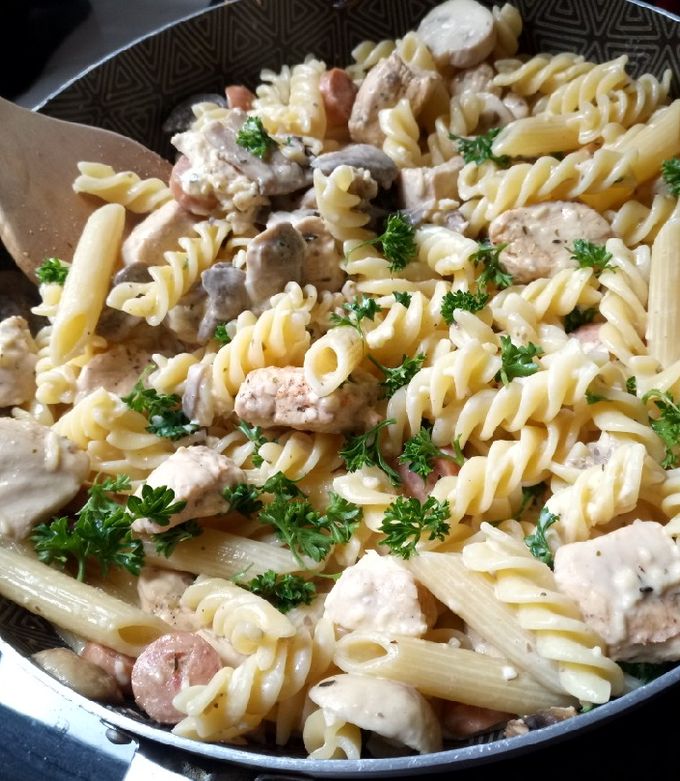 Una foto de Pasta alfredo