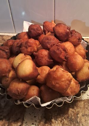 Una foto de Buñuelos dulzones de boniato y manzana 🍎🍠