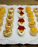 Canapés de salmón, y huevos de Papá Noel