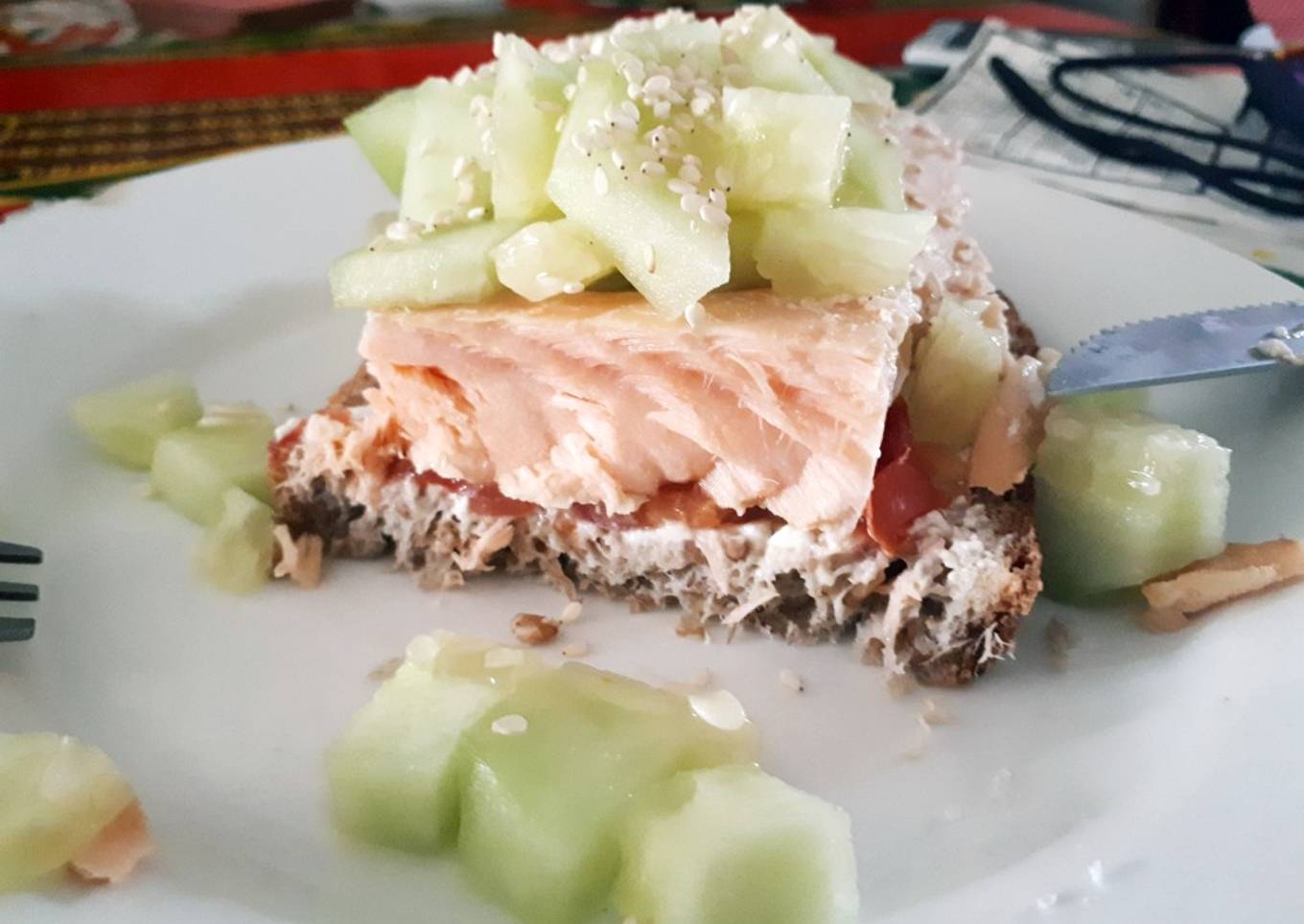 Sándwich de salmón fitness