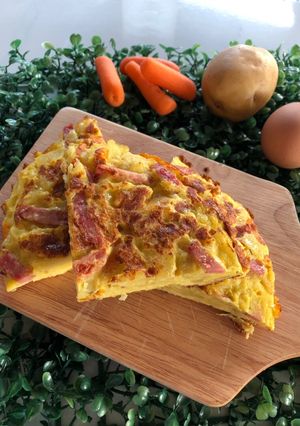 รูปของ ไข่เจียวสเปน(Tortilla)🥚🥔🥕🍖#ปาร์ตี้ของว่าง