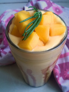 A picture of Rum&Raisin Chocolate Mango Lassi.