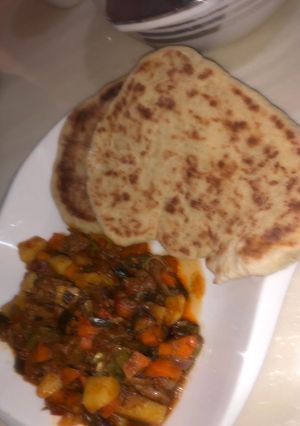 A picture of Naan bread.