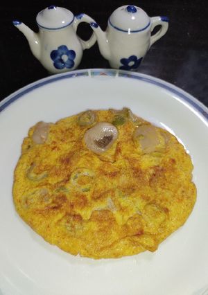 A picture of Mushroom Olive Omelette.