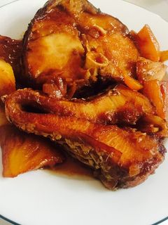 Hình của món Cá chẽm kho dứa.