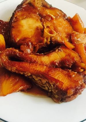 Hình của món Cá chẽm kho dứa.