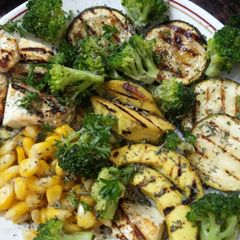 A picture of Grilled veggies and paneer salad.