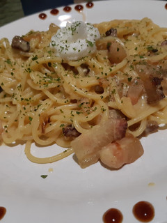 Una foto de Pasta a la Carbonara