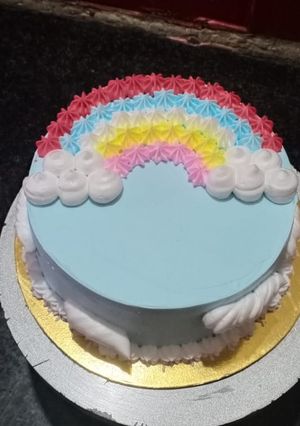 A picture of Rainbow Cake.