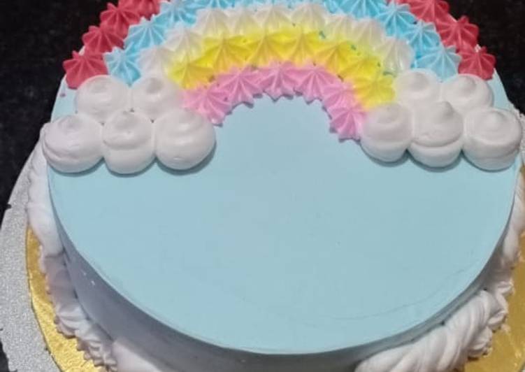 Simple Way to Make Favorite Rainbow Cake