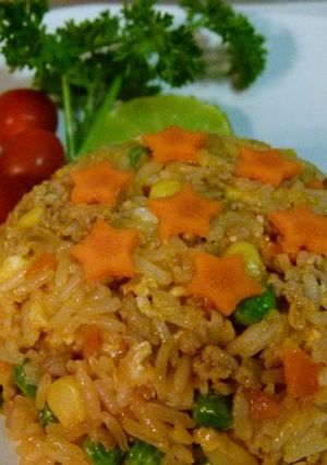 A picture of Stir fried star rice for super star people.