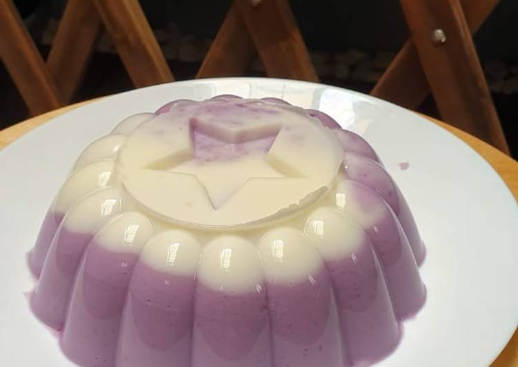 Bagaimana Menyiapkan Puding susu ubi ungu yang Enak