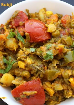 A picture of Mixed Vegetable Subji.