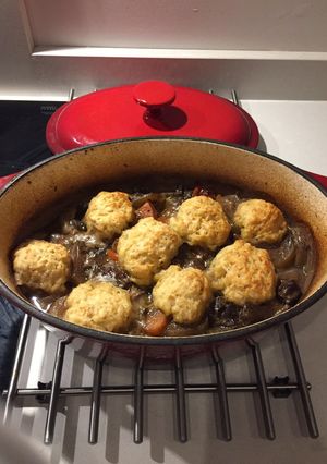 A picture of Casserole with dumplings.