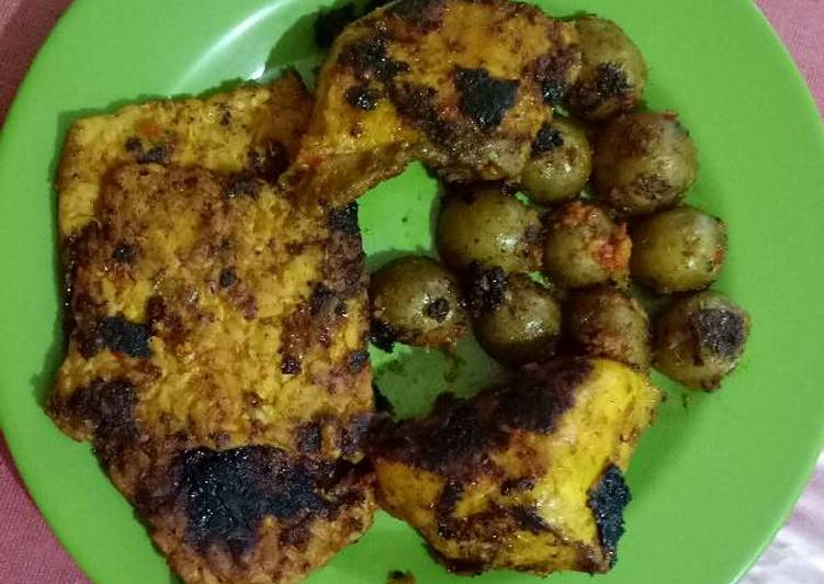 Ayam Bakar tempe bakar potato grill pedas