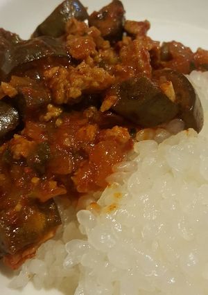 Foto resep Spicy Korean eggplant mapo (terong mapo)