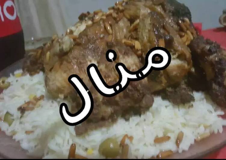 الدجاج مع الرز الابيض على طريقتي الخاصه منال ابو غانم