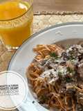 45. Spaghetti Ai Funghi (Creamy Spaghetti Mushroom) in one Wok