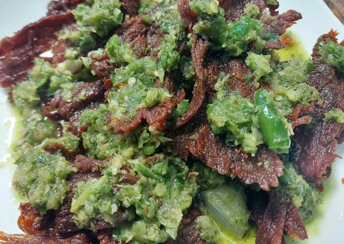 Dendeng Kriuk Cabe ijo