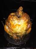 Pollo al horno en asadera para aves