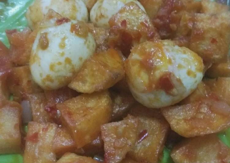 Balado telur puyuh kentang