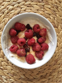 Foto di Dessert allo yogurt e lamponi