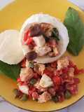 Mozzarella Stuffed with Quick Panzanella