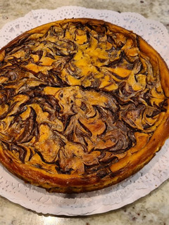 Una foto de Tarta de queso y Nocilla al horno