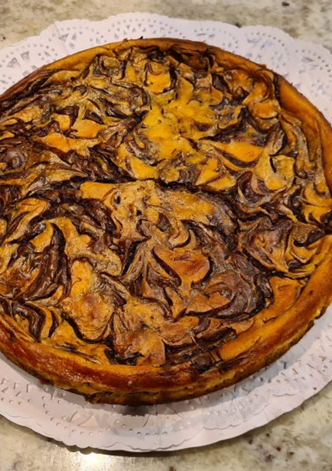 Una foto de Tarta de queso y Nocilla al horno