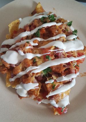 Rakott BBQ csirke nachos recept fotója