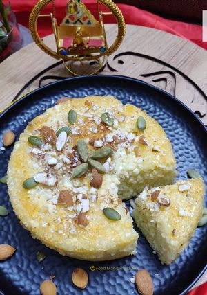 A picture of Chena Poda - Odia Burnt Cheese Cake.