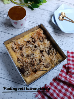 Foto resep Puding roti tawar pisang