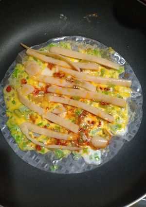 Hình của món Bánh tráng nướng bằng chảo đơn giản.