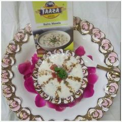 Smoked onion and tomato raita with ciba raita masala A picture of Smoked onion and tomato raita with ciba raita masala.