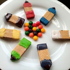 Rainbow wafers A picture of Rainbow wafers.