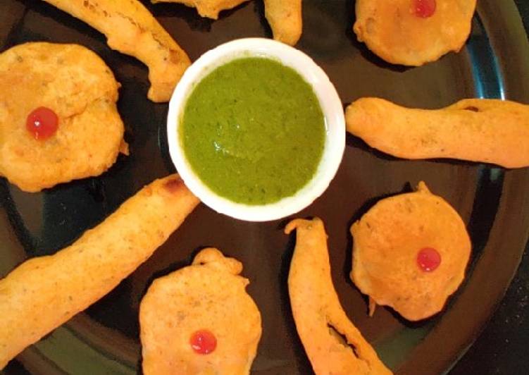 Recipe of Super Quick Homemade Aloo mirchi pakodas