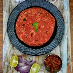 Beetroot paratha A picture of Beetroot paratha.
