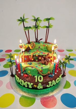 A picture of Vickys Jungle Cake Decoration Idea.