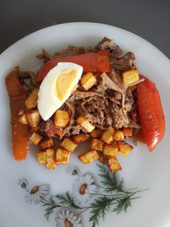 Una foto de Ropa vieja a la cubana