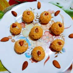 A picture of Delicious tasty Malai dry fruits ladoo.(For Vasant Panchami festival).